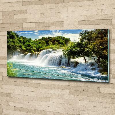 Photo printed on glass Krka waterfall