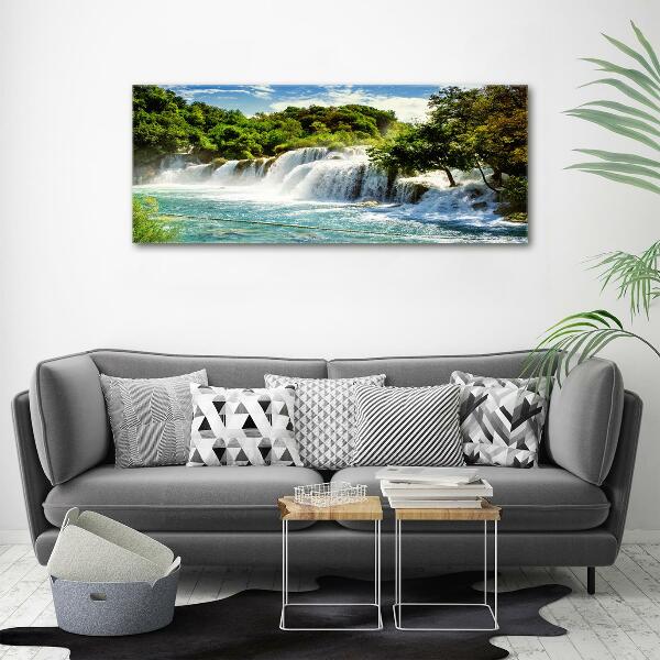 Photo printed on glass Krka waterfall