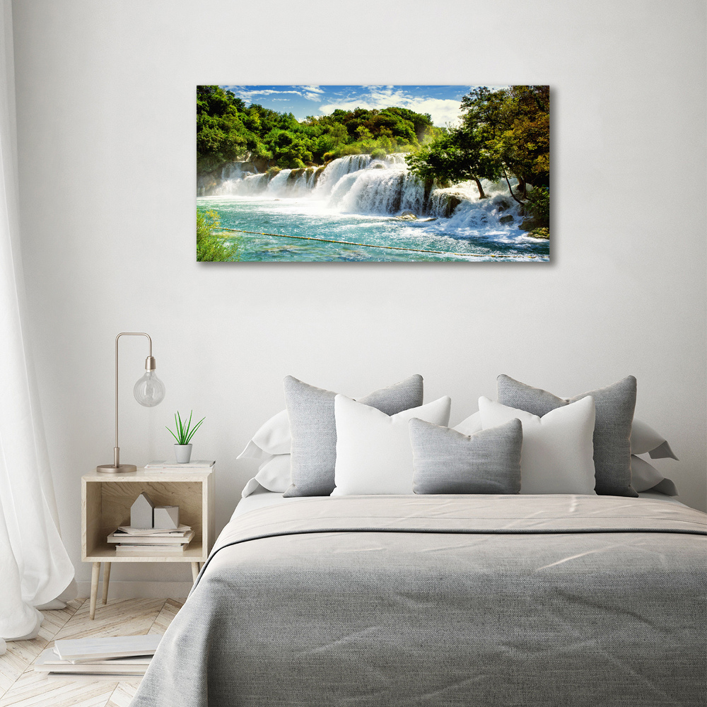 Photo printed on glass Krka waterfall