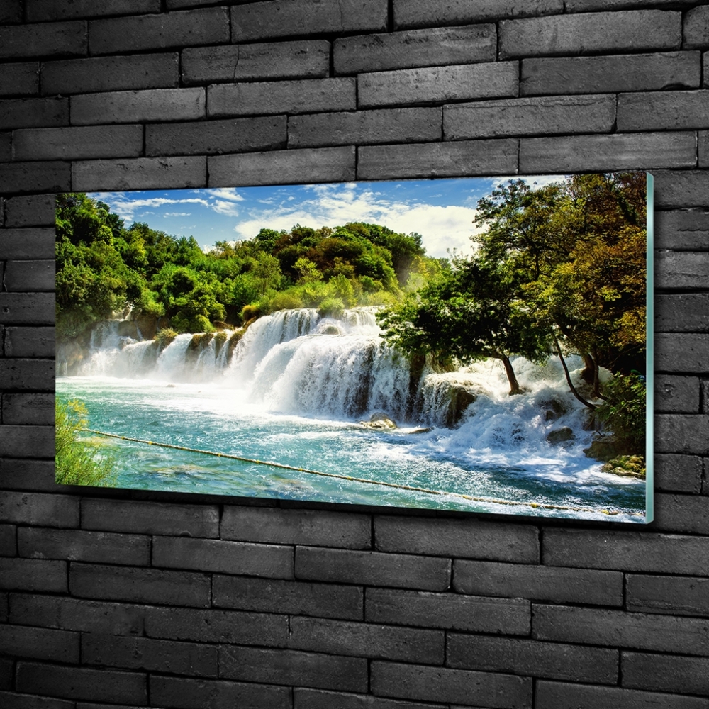 Photo printed on glass Krka waterfall