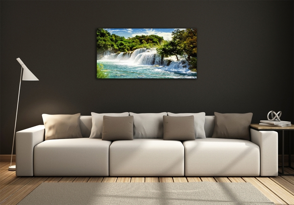 Photo printed on glass Krka waterfall