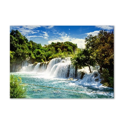 Photo printed on glass Krka waterfall