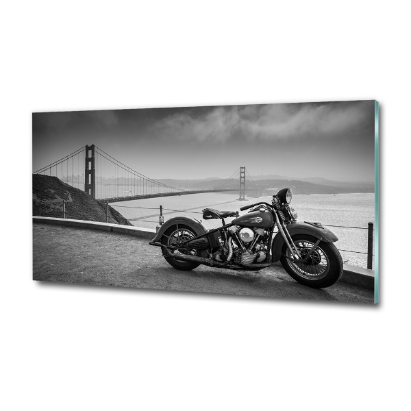 Glass wall art Motorbike