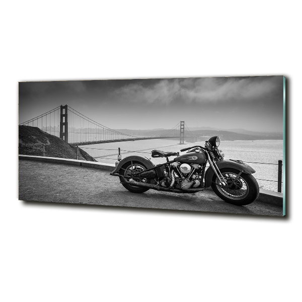 Glass wall art Motorbike