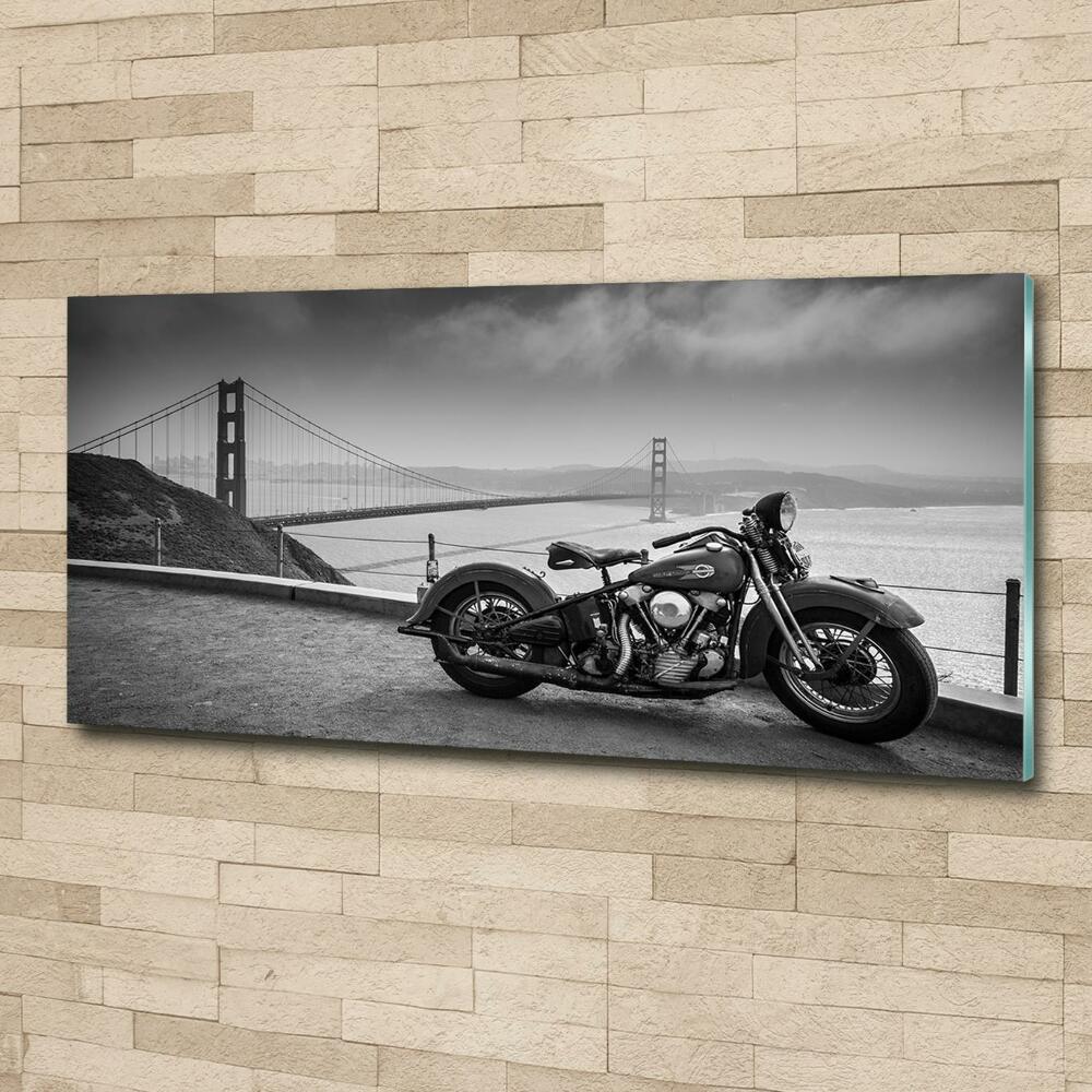 Glass wall art Motorbike