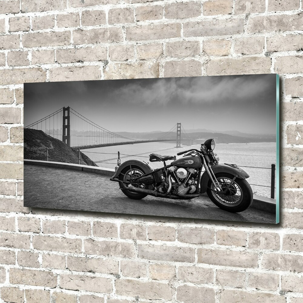 Glass wall art Motorbike