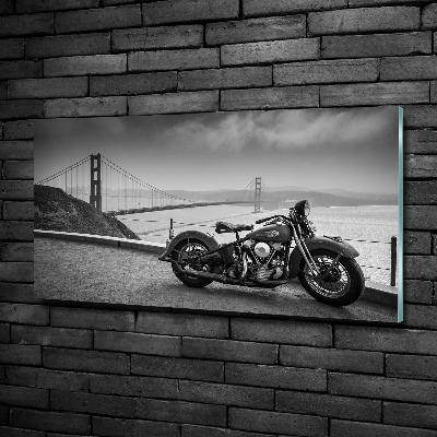 Glass wall art Motorbike