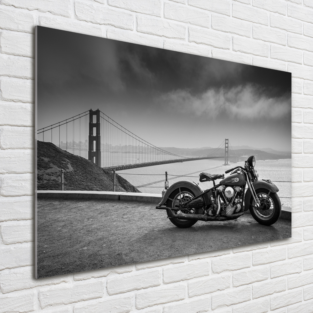 Glass wall art Motorbike