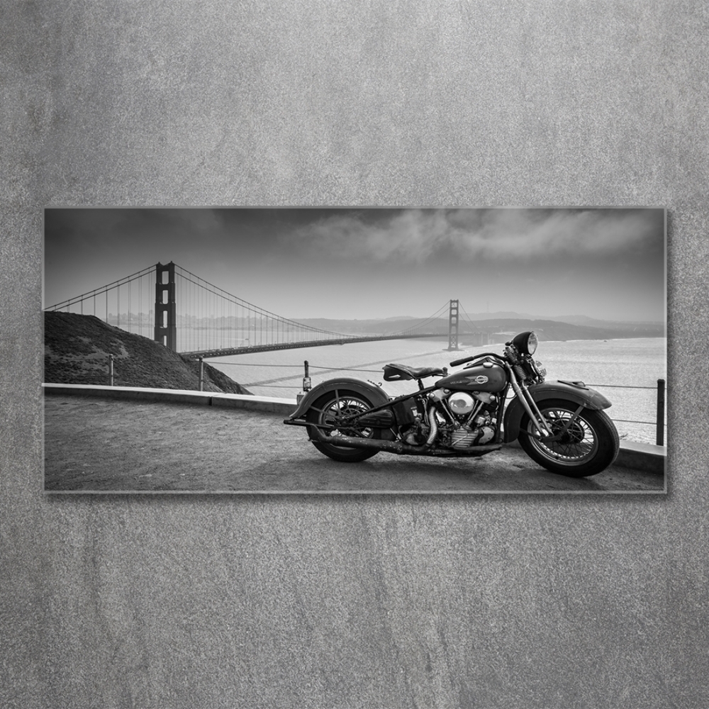 Glass wall art Motorbike