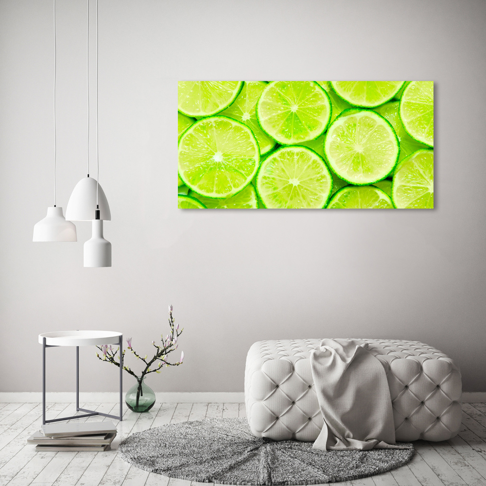 Glass wall art Lime