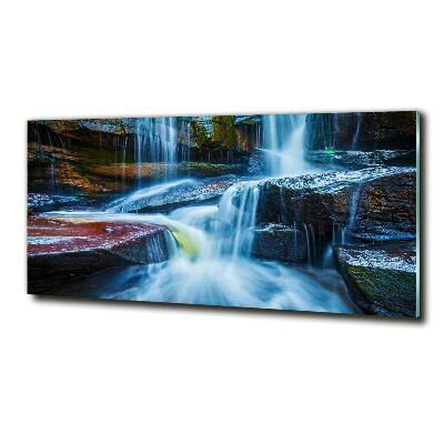 Glass picture wall art Tropical waterfall