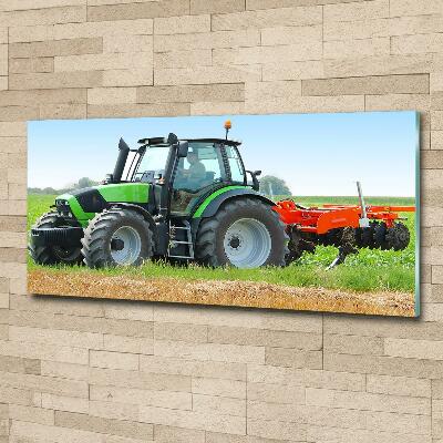 Wall art on glass Tractor in the field