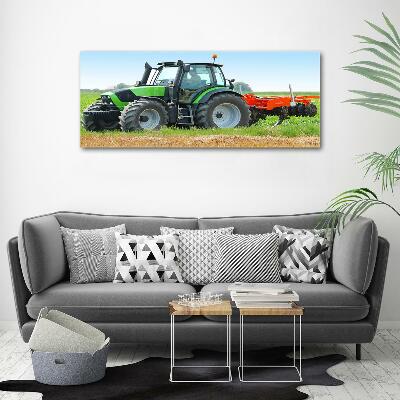 Wall art on glass Tractor in the field