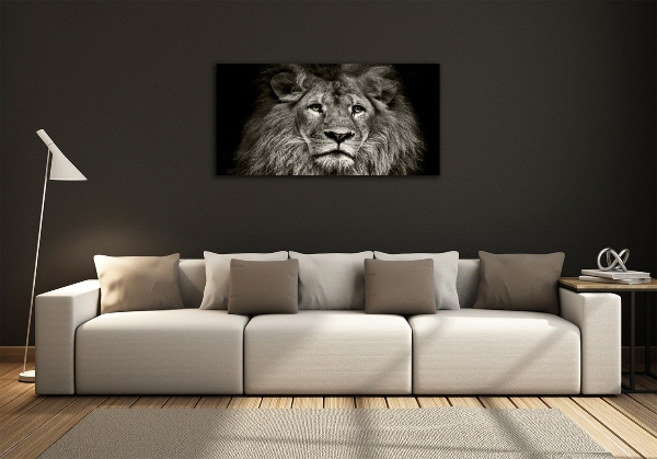 Wall art on glass Lion