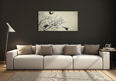 Glass wall art Crows