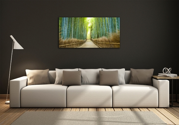 Glass picture wall art Bamboo forest