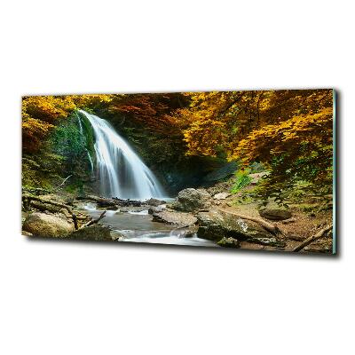 Printed glass wall art Waterfall in the forest