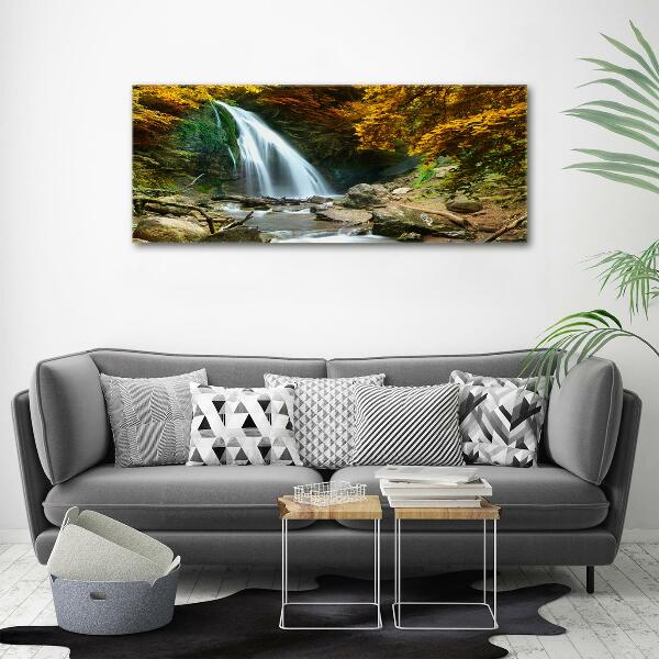 Printed glass wall art Waterfall in the forest