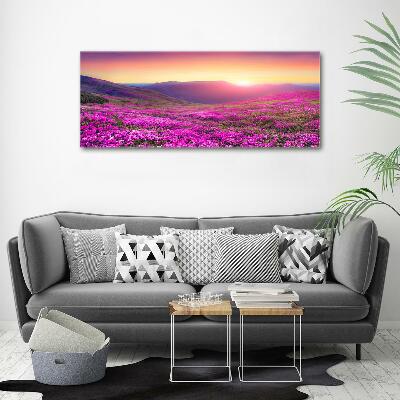 Glass picture wall art Pink hills