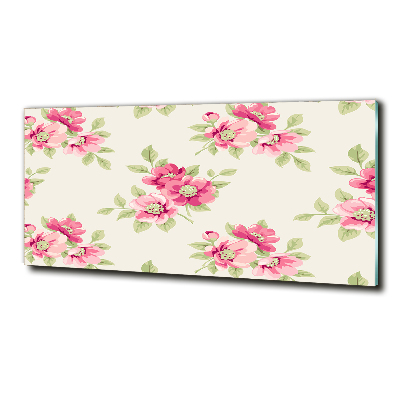 Wall art on glass Floral pattern