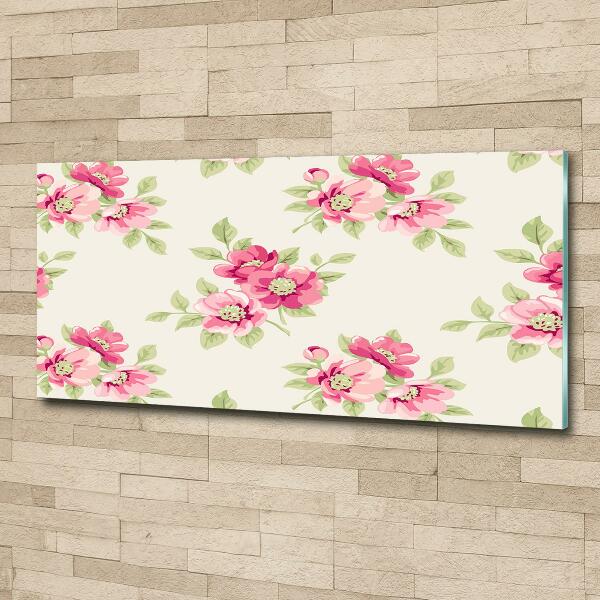 Wall art on glass Floral pattern