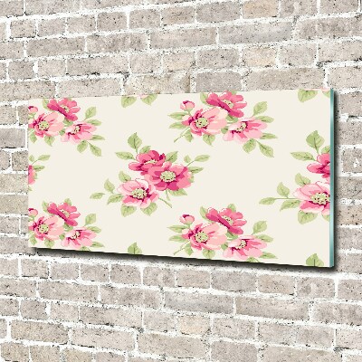 Wall art on glass Floral pattern