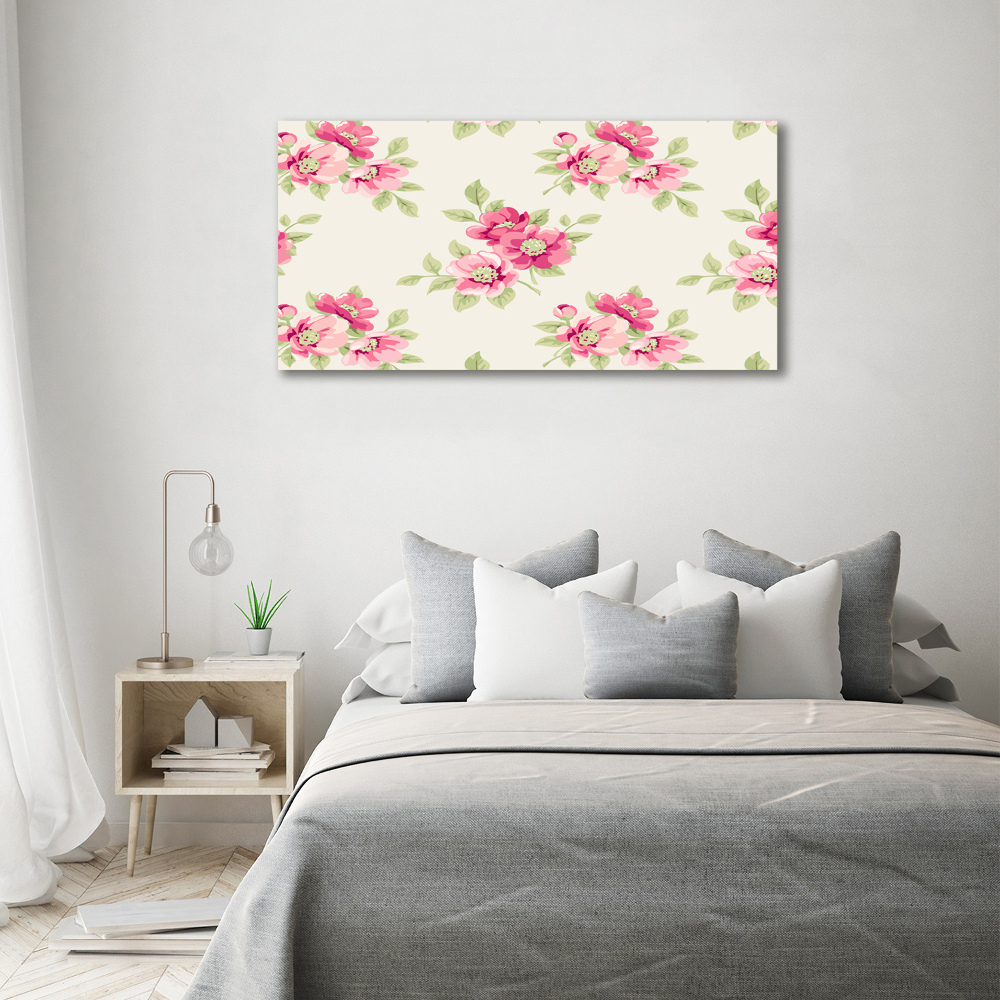 Wall art on glass Floral pattern