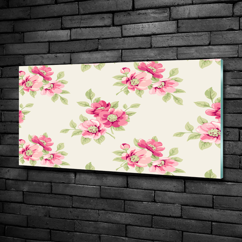 Wall art on glass Floral pattern