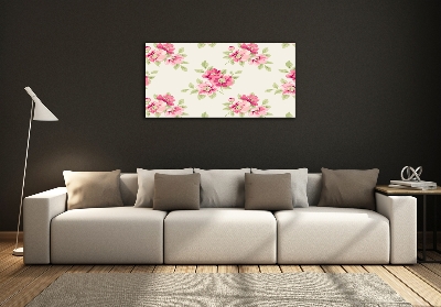 Wall art on glass Floral pattern