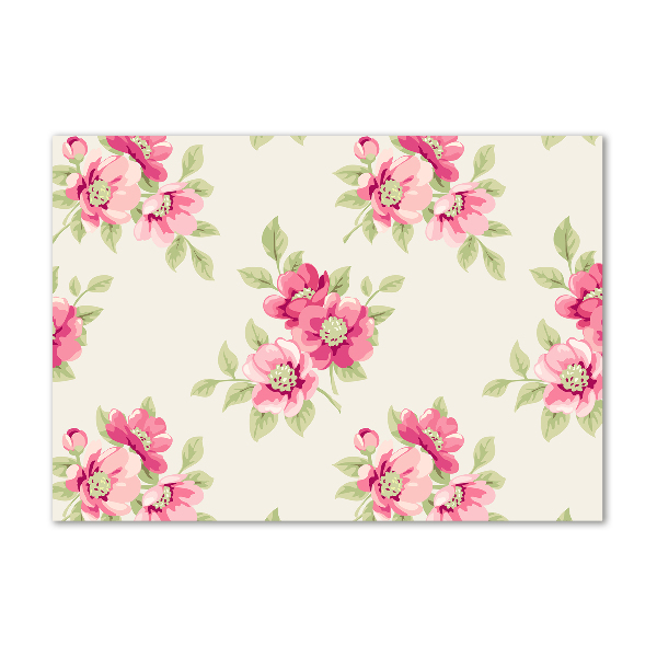 Wall art on glass Floral pattern