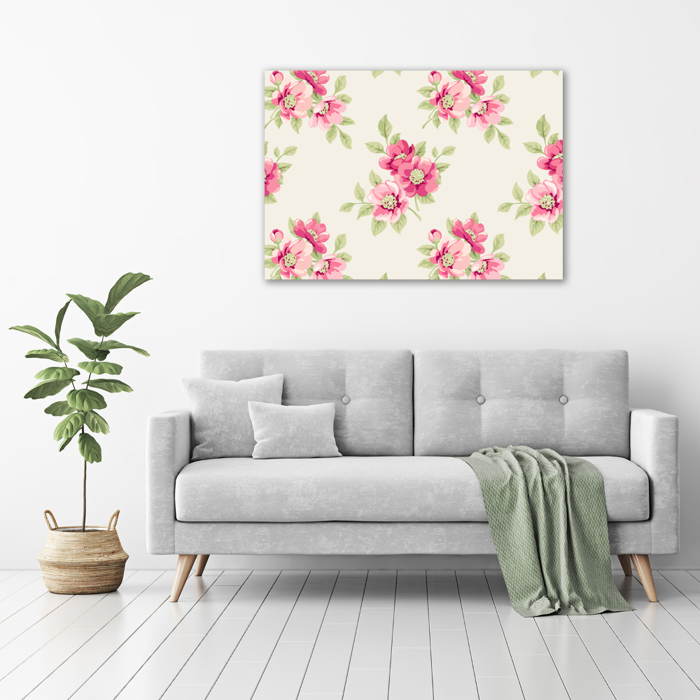 Wall art on glass Floral pattern