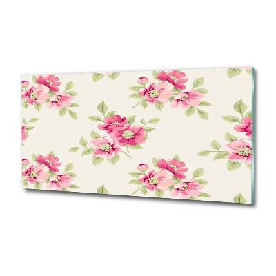 Wall art on glass Floral pattern