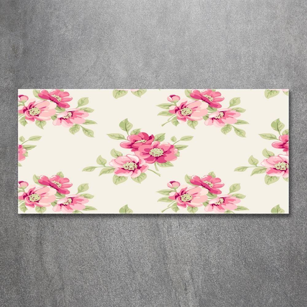 Wall art on glass Floral pattern