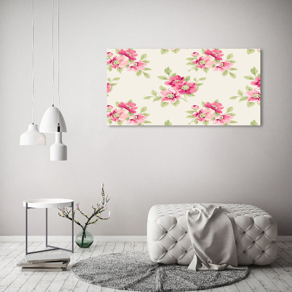 Wall art on glass Floral pattern