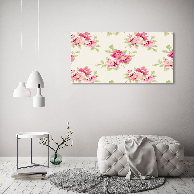 Wall art on glass Floral pattern