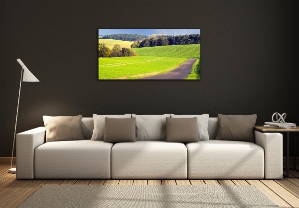 Glass picture wall art Dirt road