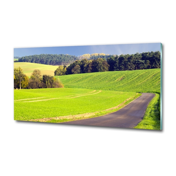 Glass picture wall art Dirt road