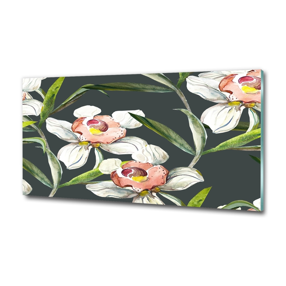 Glass art print Floral pattern