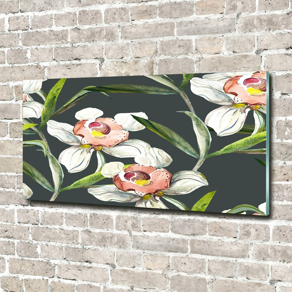 Glass art print Floral pattern