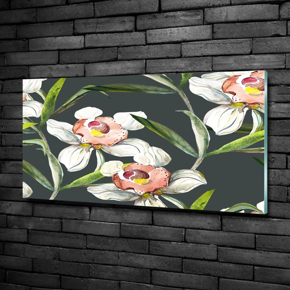 Glass art print Floral pattern