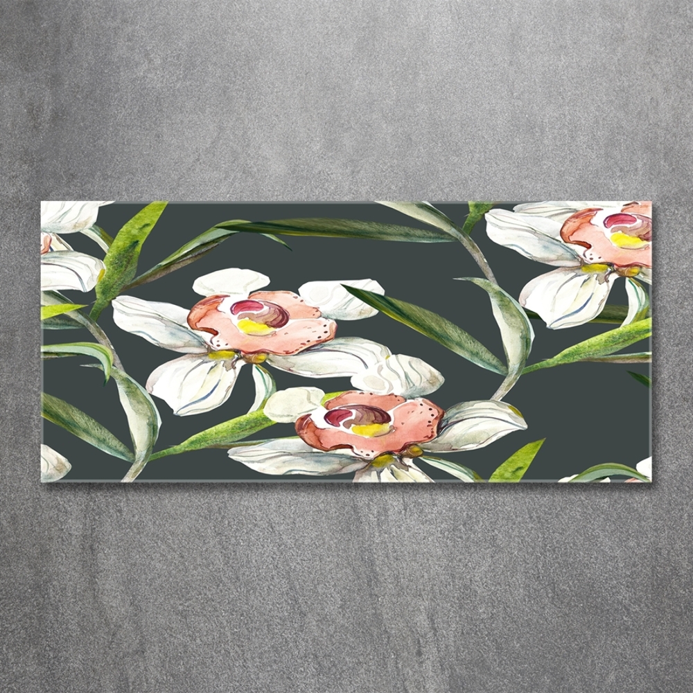 Glass art print Floral pattern