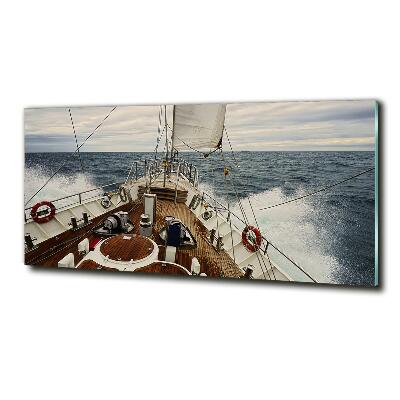 Glass wall art Sailboat at sea