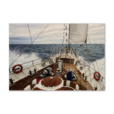 Glass wall art Sailboat at sea