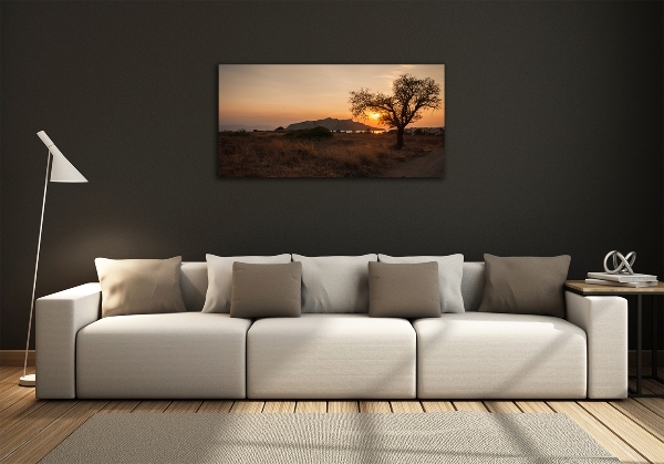 Printed glass wall art Sunset