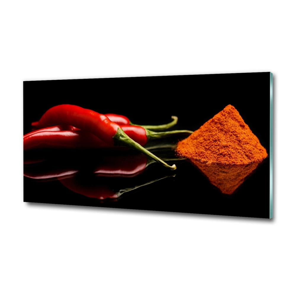 Glass wall art Chilli and cayenne