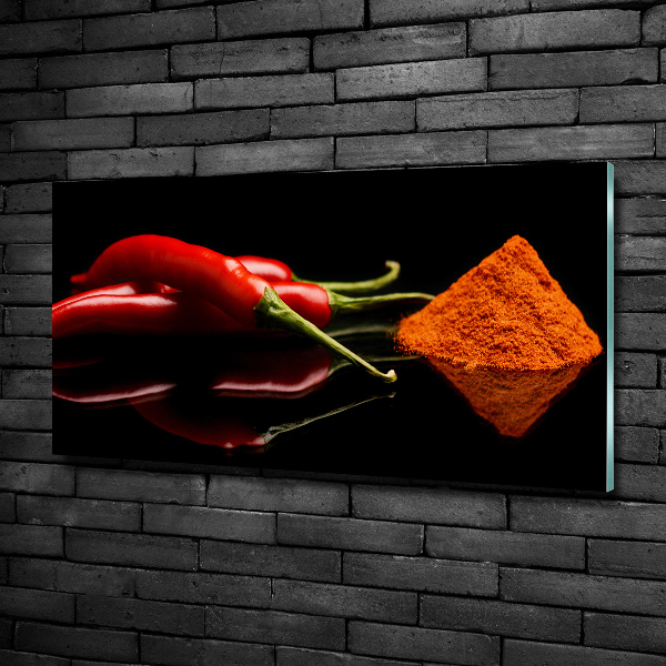 Glass wall art Chilli and cayenne