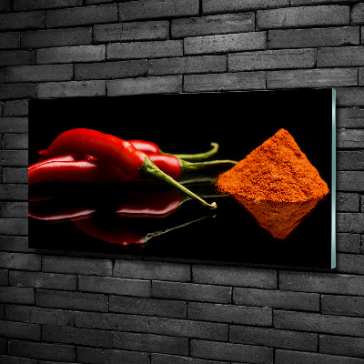 Glass wall art Chilli and cayenne