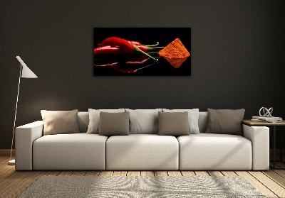 Glass wall art Chilli and cayenne