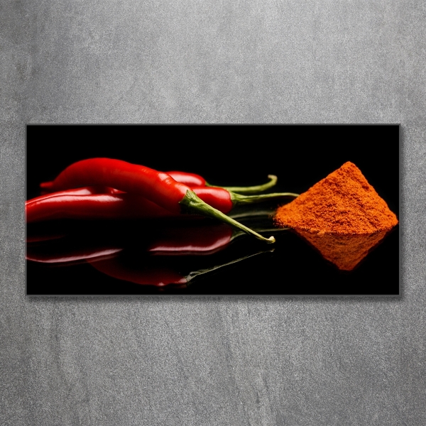 Glass wall art Chilli and cayenne