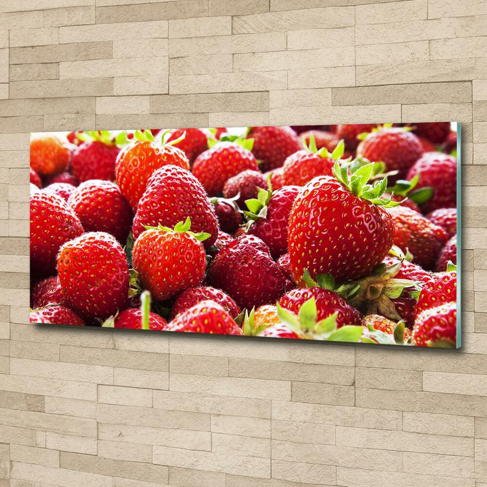 Wall art on glass Strawberries